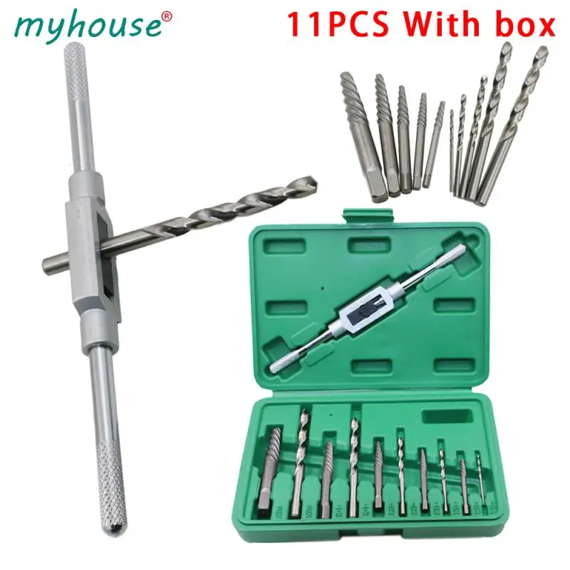 

11 шт., набор инструментов для удаления сломанных болтов с коробкой, 3-10 мм