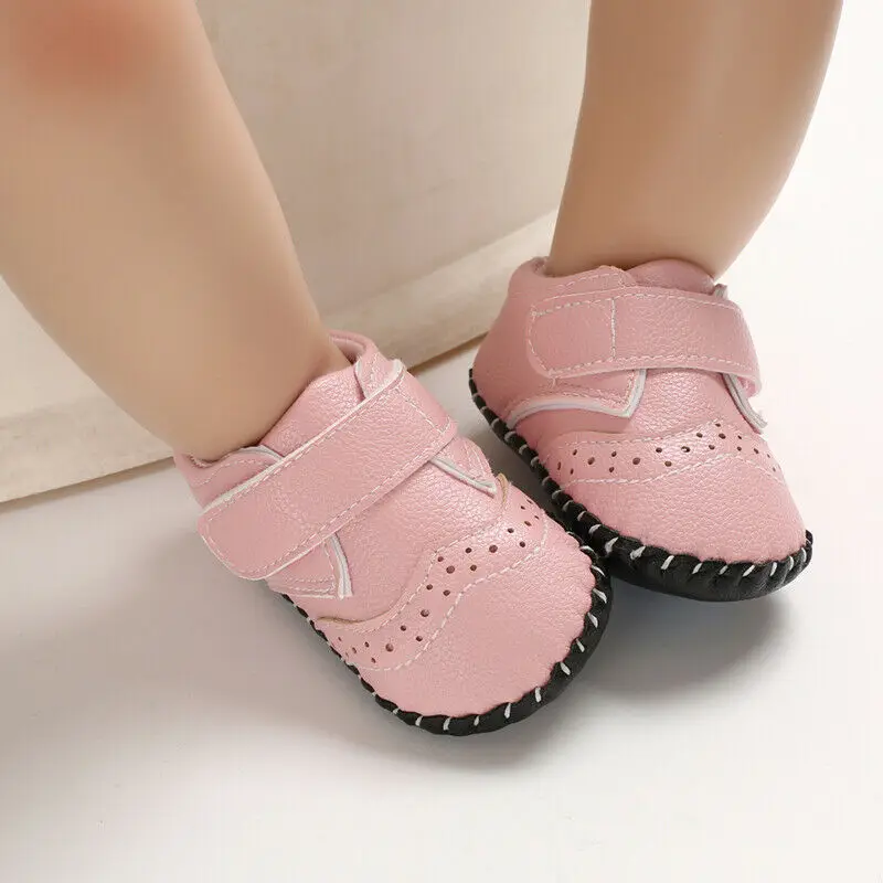 New Infant Baby Boy Girl Soft Sole Crib Newborn Anti Slip Leather Toddler Shoes |
