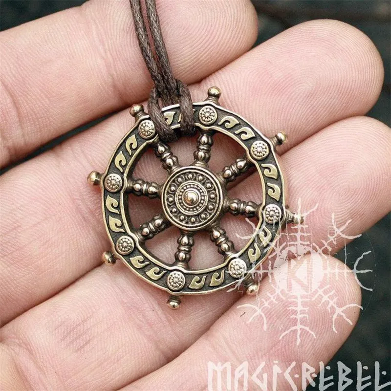 Dharma подвеска с колесом жизни Samsara Бронзовый амулет буддистские искусства для