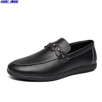genuine leather mens shoes casual luxury brand italian mens loafers moccasins breathable non slip boat shoes 38 47 wholesale