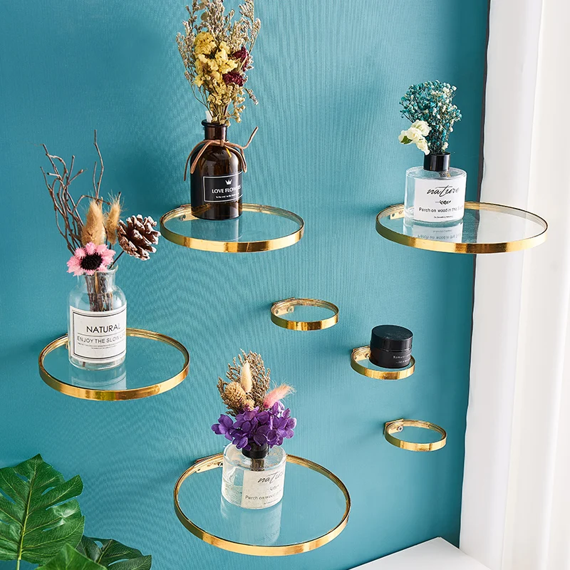 

Glass Ledge Home Decor Shelf For Flowers Wall Shelves Decorative Simple Home Decoration Plant Flower Pot Rack Wall Shelf Crafts