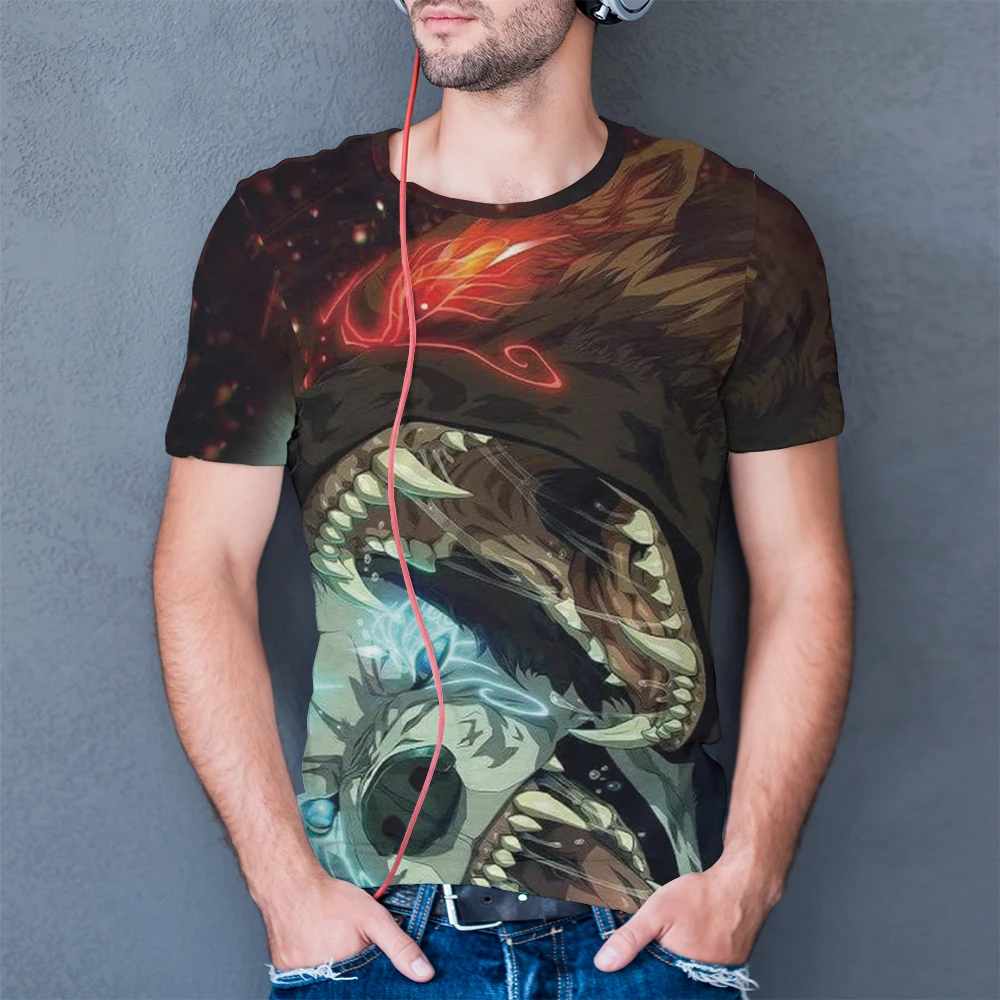 

Camouflage Loose Oversized And Breathable Men's Polyester T-Shirt Street Animal Wolf Pattern Casual Men's Clothing Tops T-Shirts