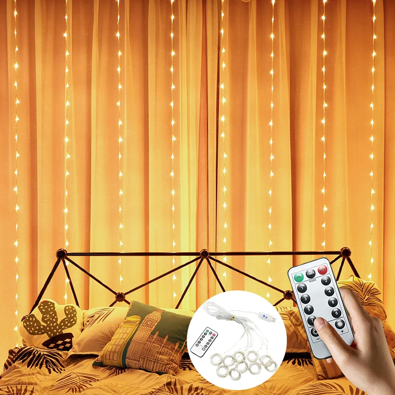 

3M LED Garland Curtain Fairy Lights Festoon Led String Lights Christmas Lights Decor Garland on Window Navidad Led New Year Lamp