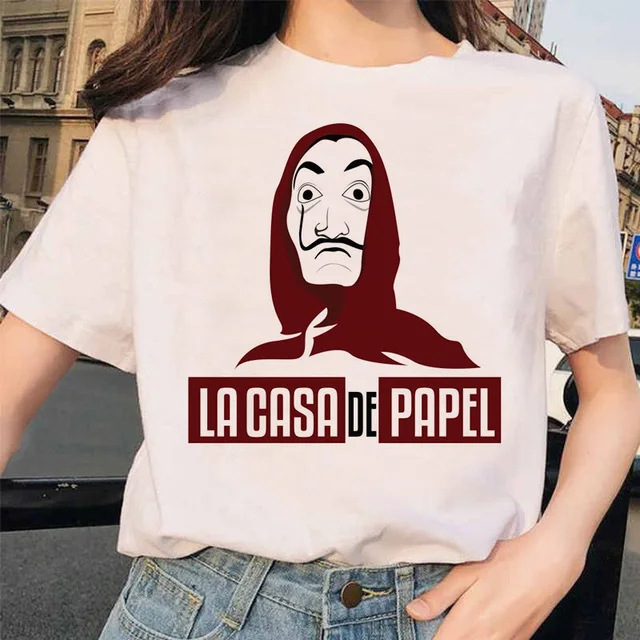 Женская футболка с принтом Дом Paper La Casa De Papel летняя маской дали 2019|Футболки| |