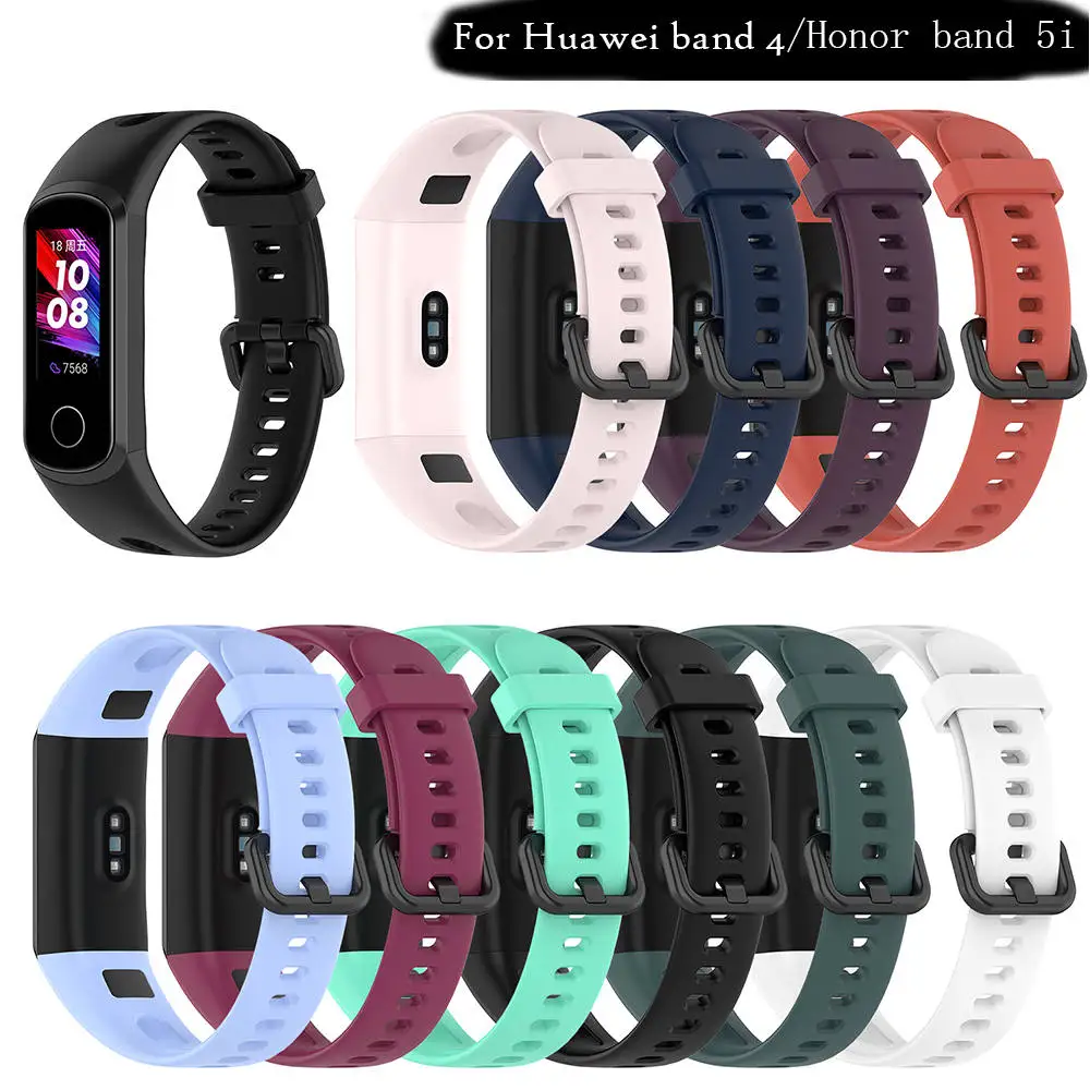

Sport Silicone WristStrap For Huawei band 4 / For Huawei Honor band 5i Smart watch Wristband Sport Bracelet watchBand belt strap