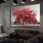 Картина на холсте, с изображением красного дерева, для гостиной