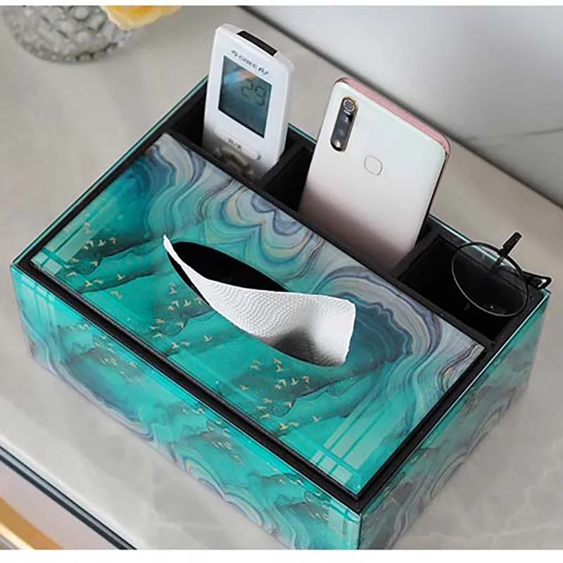 

Стеклянные Коробки для салфеток, Роскошный многофункциональный простой креативный бумажный ящик в скандинавском стиле, Настольный пульт дистанционного управления для хранения