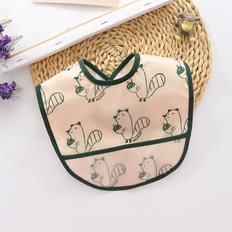 Baberos impermeables de dibujos animados para beb&eacute;, delantal de alimentaci&oacute;n infantil, pa&ntilde;os para eructar, toalla para Saliva, Bandana, art&iacute;culos para beb&eacute;-5