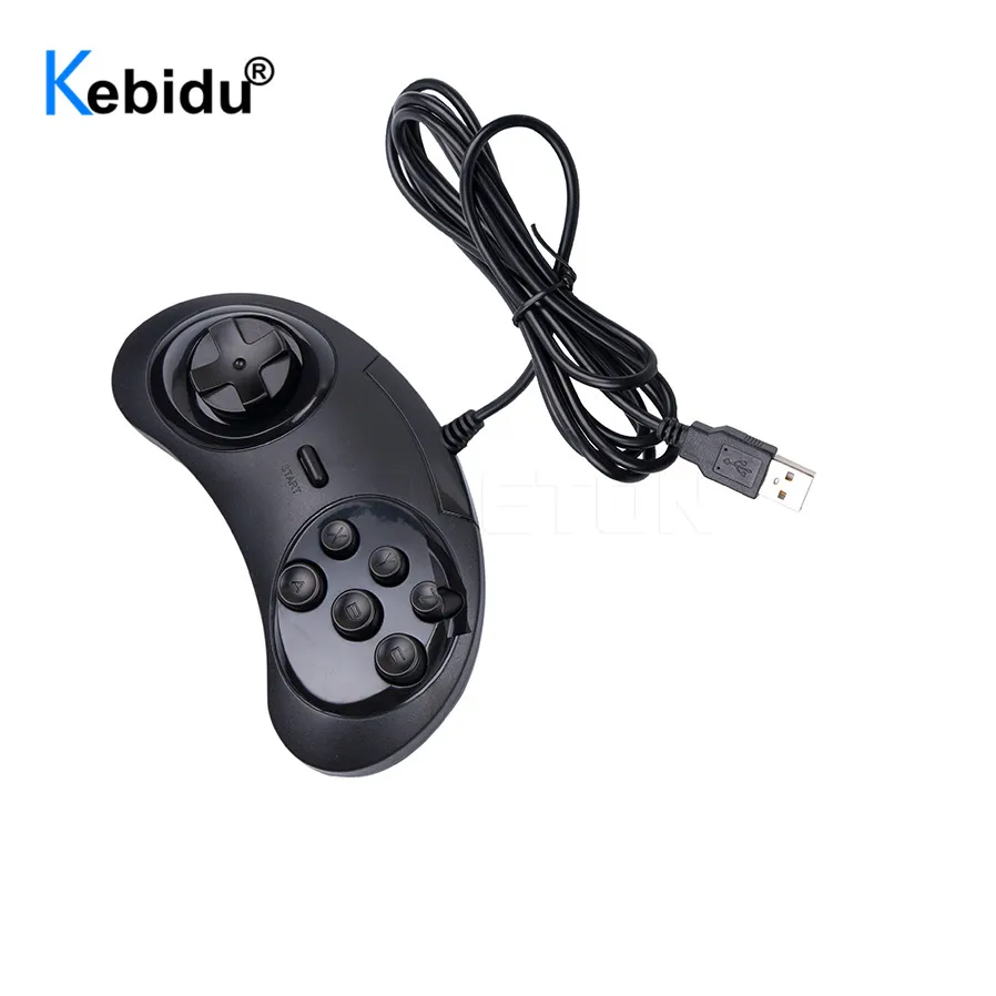 Kebidu проводной 6 кнопочный мини USB геймпад игровой контроллер джойпад для SEGA