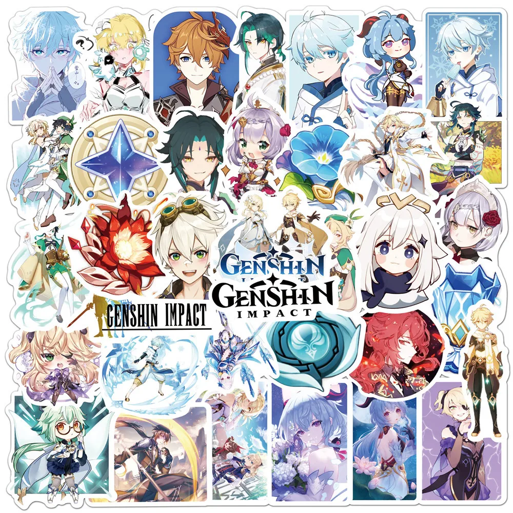 103050pcs genshin impact character stickers open world game sticker xiao gongzi ganyu graffiti sticker for laptop guitar phone free global shipping