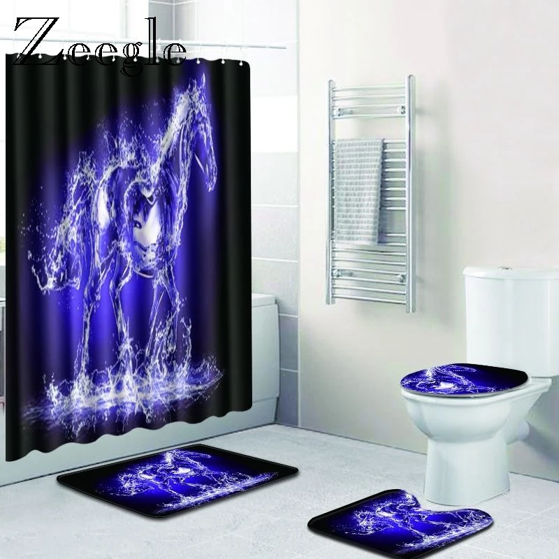 Zeegle 4 шт. Ванная комната коврик набор для ног Творческий Коврик ванной поглощения