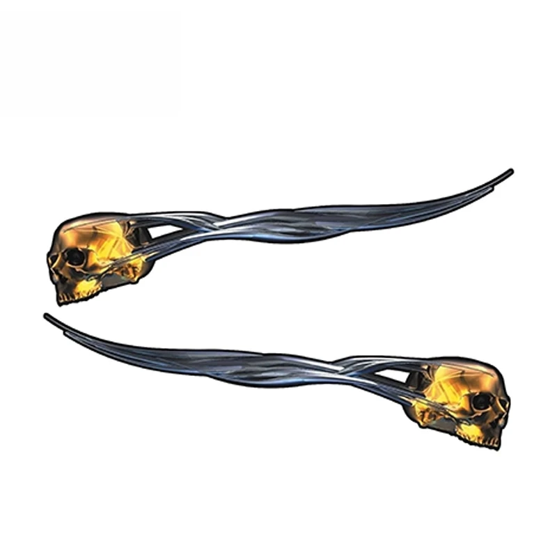 

CMCT x Скелет пламенная обернутая персонализированный автомобиль подходит для шлема мотоциклетный топливный бак водостойкая наклейка, 15 см * 2 см