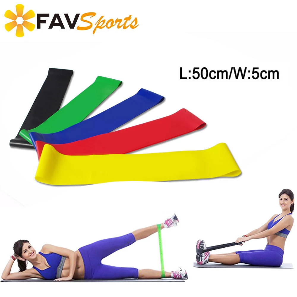 FAVSPORTS 1 шт. 50x5 см Йога Пилатес эластичные фитнес резинки для тренировок резиновая