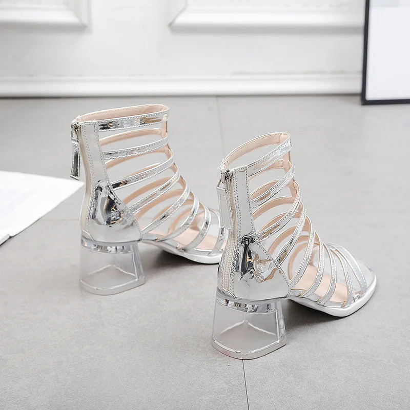 

2021 summer new Roman sandals women's long FAIRY FASHION summer thick heel high heel long tube high tube cool boots