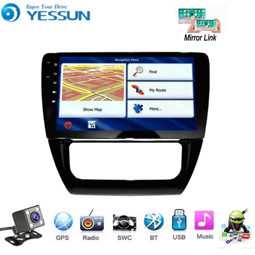 Новый компактный мультимедийный плеер YESSUN для Volkswagen Jetta Vento 2012 ~ 2017 Android