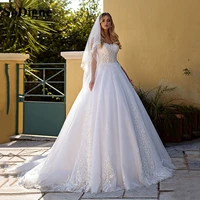 princess ball gown lace appliques wedding dress sleeveless v neck luxury bridal gown cathedral wedding gown vestidos de novia
