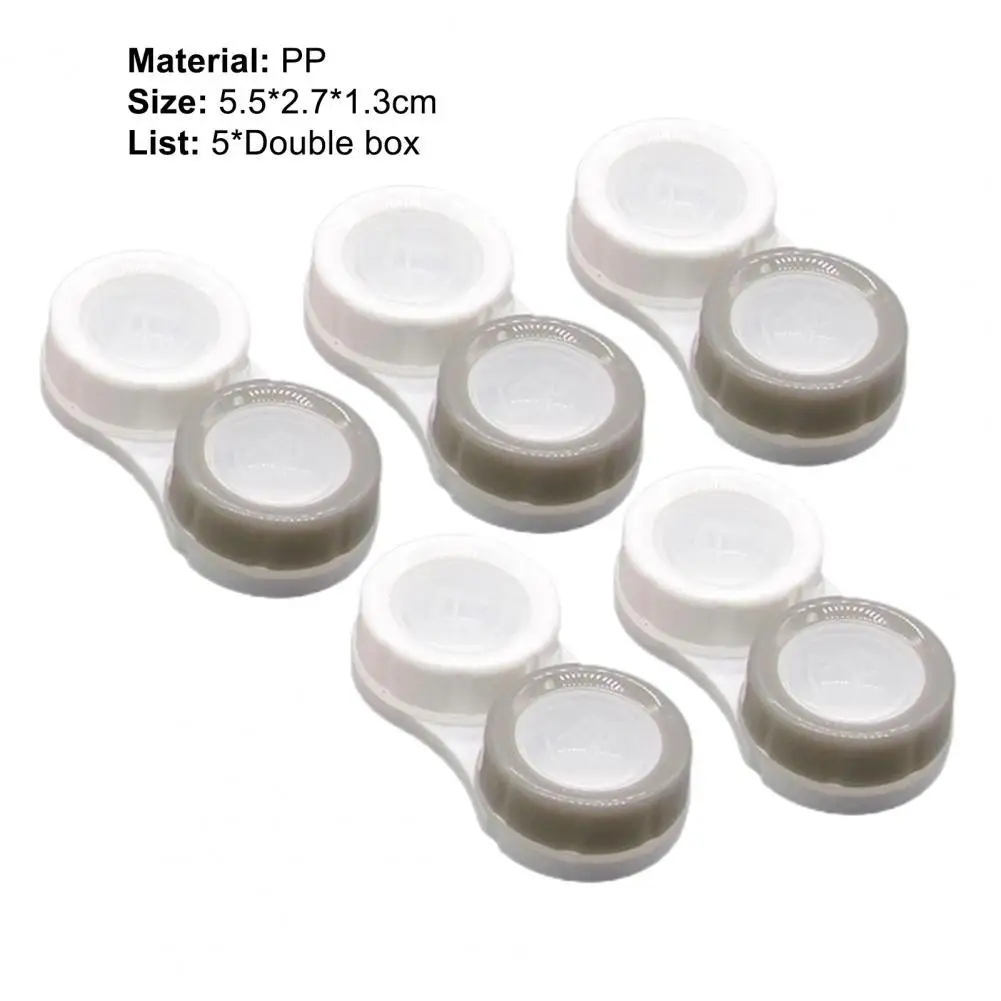 

5Pcs Portable Contact Lenses Holder Travel-friendly Vibrant Color Wear Resiatant Soak Storage Contact Lenses Case for Travel
