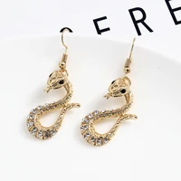 snake hoop earrings for women men animal pendant gold silver color hoops earring punk jewelry gift hip hop accessories wholesale