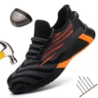 Мужские ботинки со стальным носком, рабочая безопасная обувь, 2021, летние, легкие, защитные ботинки, изоляционные, устойчивые к прокалыванию спортивные кроссовки