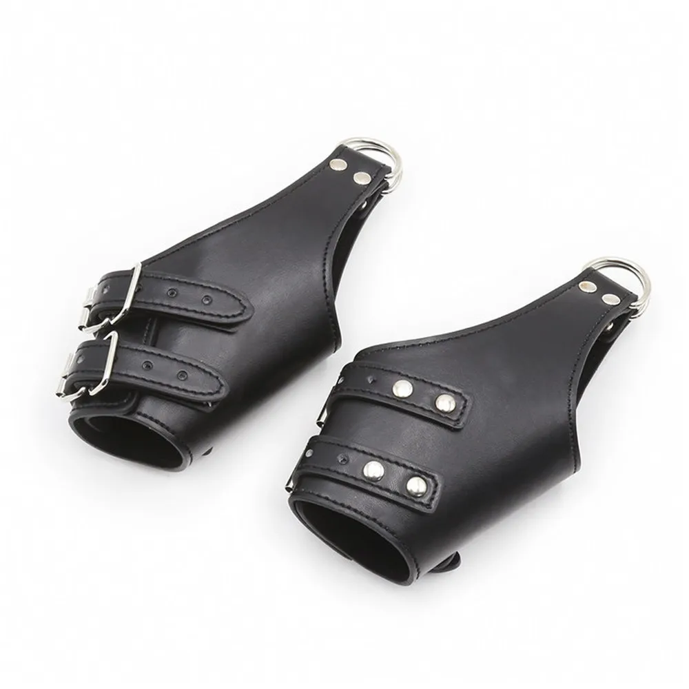 Интимные игрушки для женщин БДСМ женский раб черный из искусственной кожи бондаж