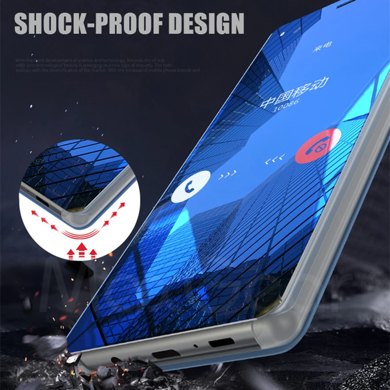 Зеркальный флип-чехол KEYSION чехол с подставкой для Xiaomi Redmi Note 7 6 5 Pro 4X 3 Smart
