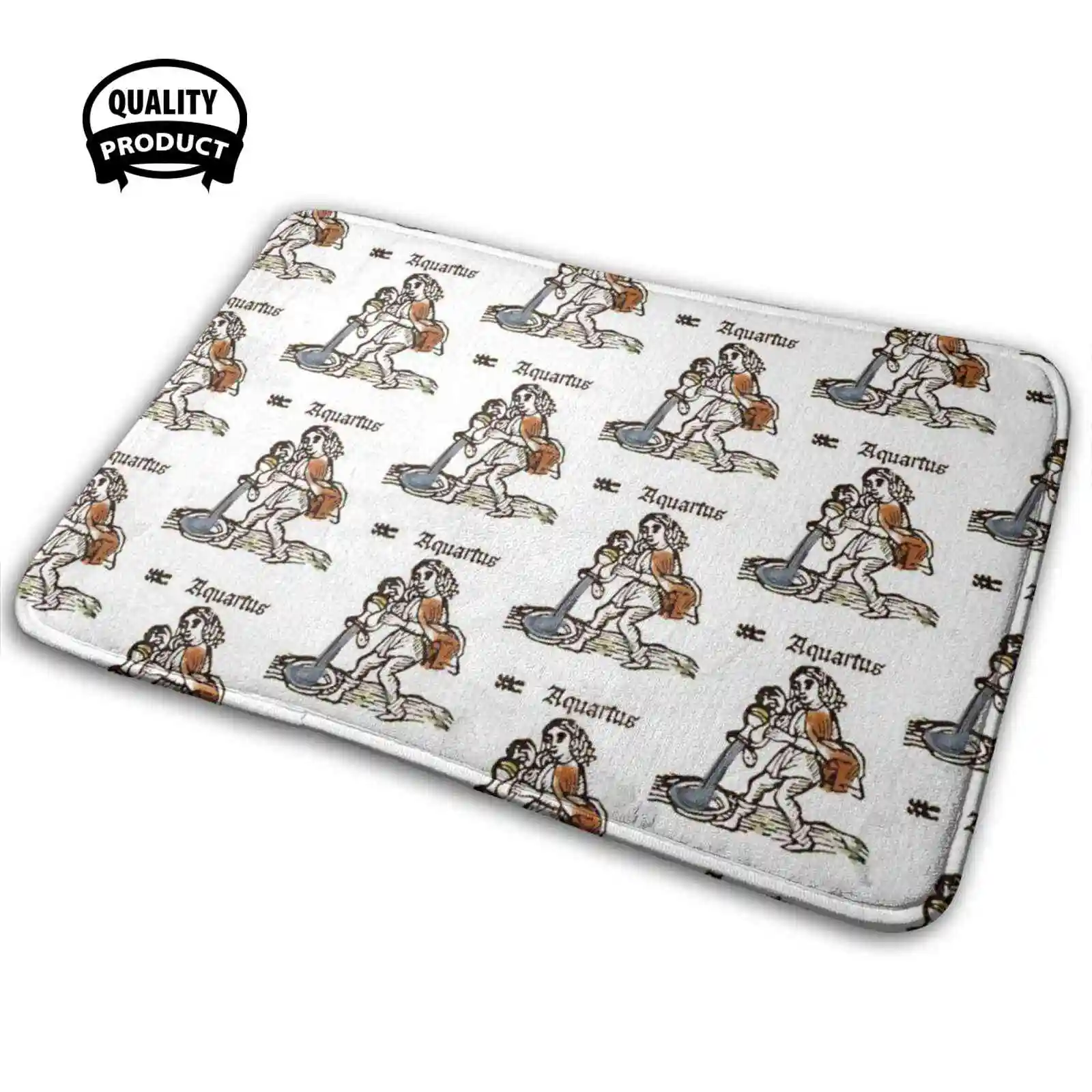 Коврик с логотипом знака зодиака средневековой воды мягкий интересный комнатный