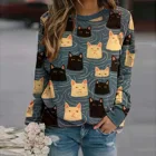 Размера плюс для женщин с длинным рукавом на каждый день с круглым вырезом и принтом Блузка женская блуза с цветочным принтом Новинка 2020 сорочка femme nouvelle коллекция E1