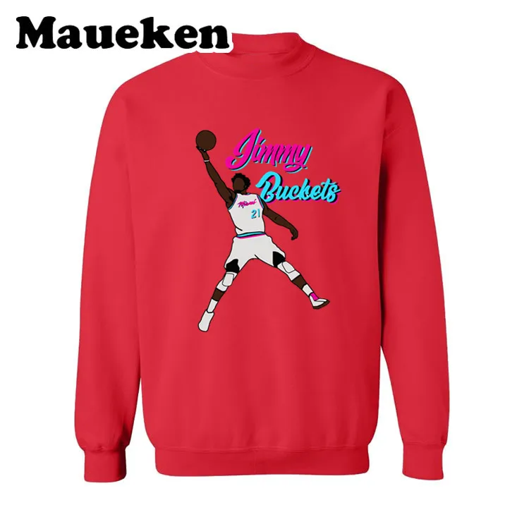 Мужские толстовки Jimmy Butler 21 Толстовки с капюшоном толстым круглым воротником