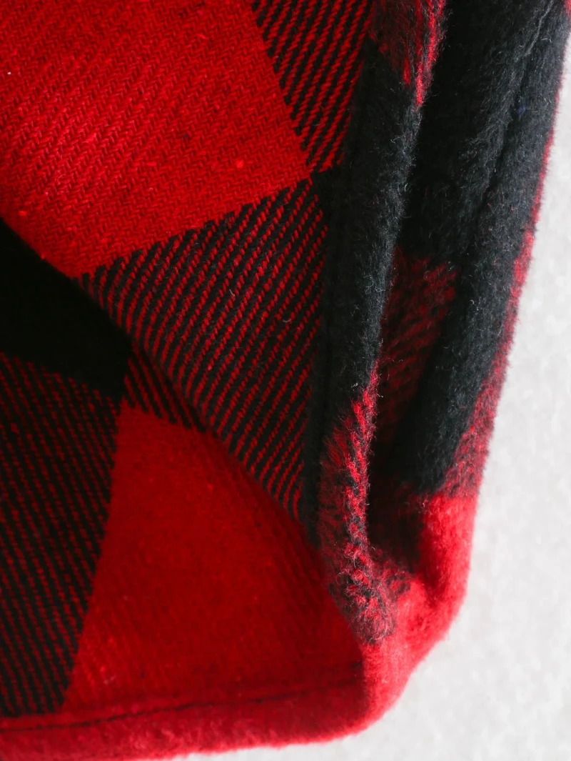 

Vintage Women Red-Black Plaid Jacket 2020 Fashion Button-up Turn-down Collar Side Pockets Coat Ladies Chic Tops