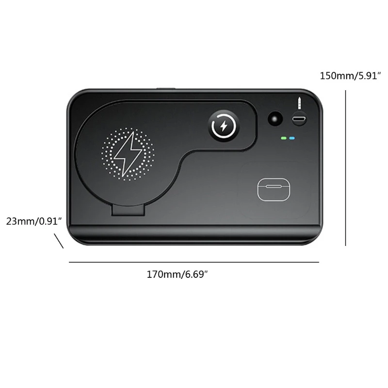 

4 in 1 Wireless Charger Foldable Bracket Charging Equipment Built-in Safeguard for Smart Watch Phone Quick Charging