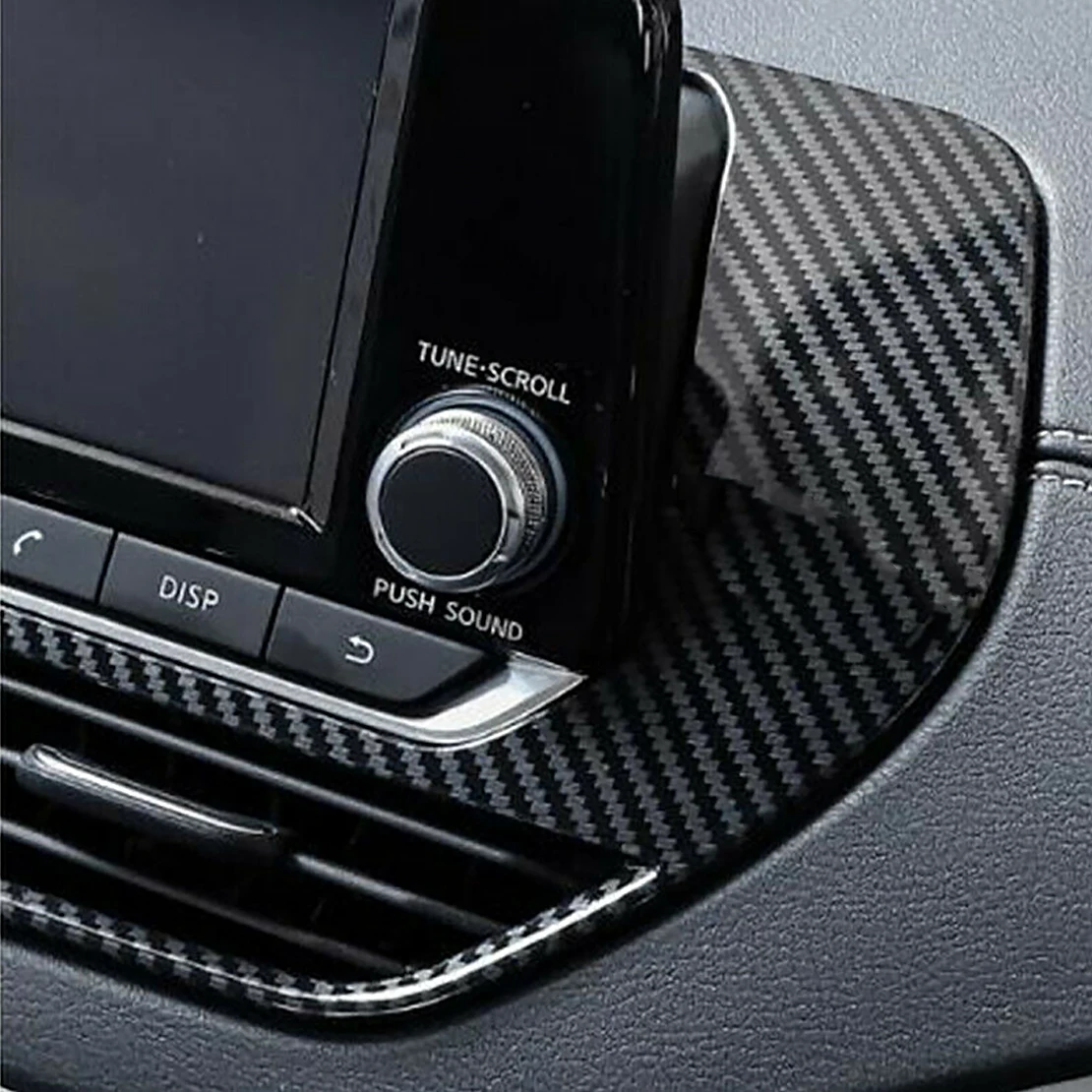 

CITALL Car Central Console Navigation Frame Cover Trim Carbon Fiber Texture ABS Fit for Nissan Teana Altima 2019 2020