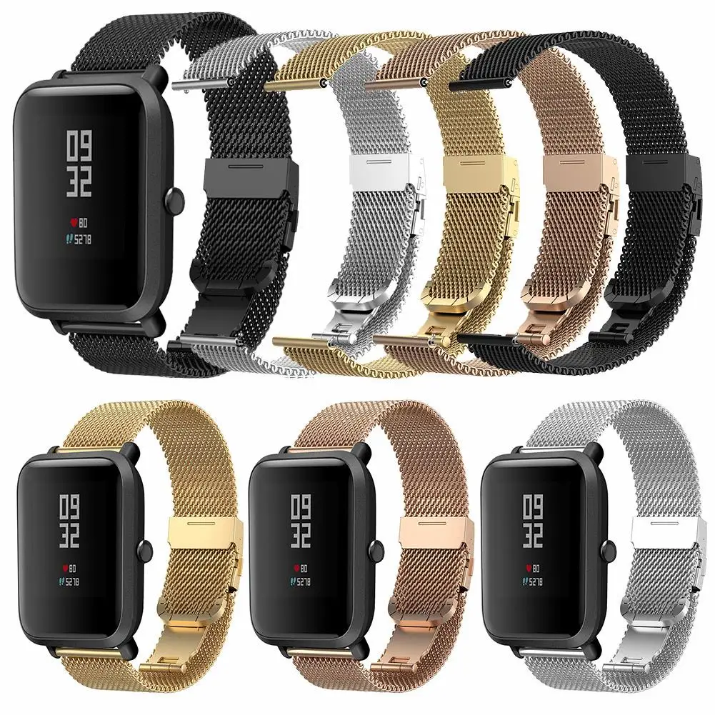 Ремешок с пряжкой для часов из нержавеющей стали ремешок для Xiaomi Band для Huami Band Amazfit Bip BIT Lite Youth Smart Watch