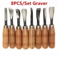 8pcsset dry hand wood carving tools chip detail chisel set knives tool