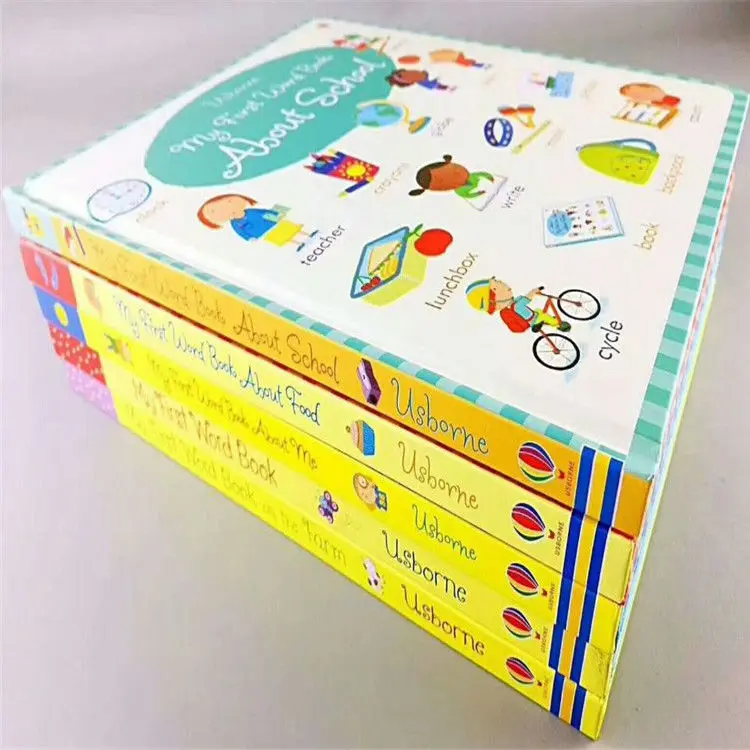 5 Книги Usborne My First Word Книга Английский Картинка Настольная книга для Детей Библиотека Раннее Образование ребенок дети обучение английский книги