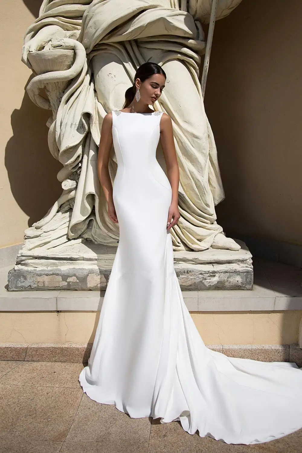 Новые Модные свадебные платья Русалочки с открытой спиной 2019 длинные бусинами