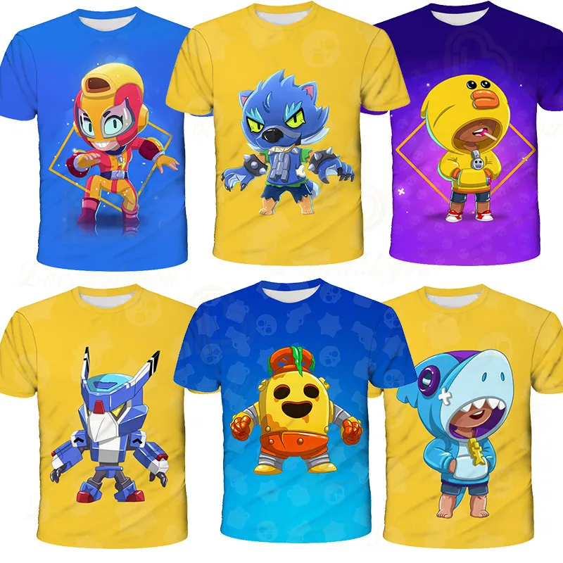 

Shooting Game Hot Sales Kids New Summer T-shirt Star Game Boys Girls Short Sleeve New 3D Printed Top High Quality