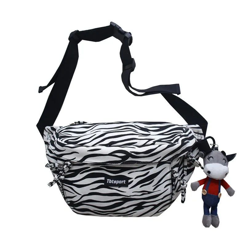 

Large Capacity Waist Bag Unisex Fanny Pack Streetwear Chest Bag Fashion Zebra Shoulde Messenger Bag Outdoor Big Belt Waist Packs