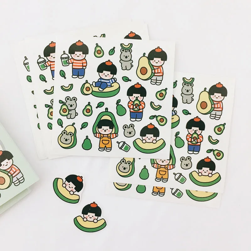 

Ins Hot Cute Funny girl PVC Stickers Seal Sticker Color Hand Account Decoration Wall Stickers Korean Campus Stationery