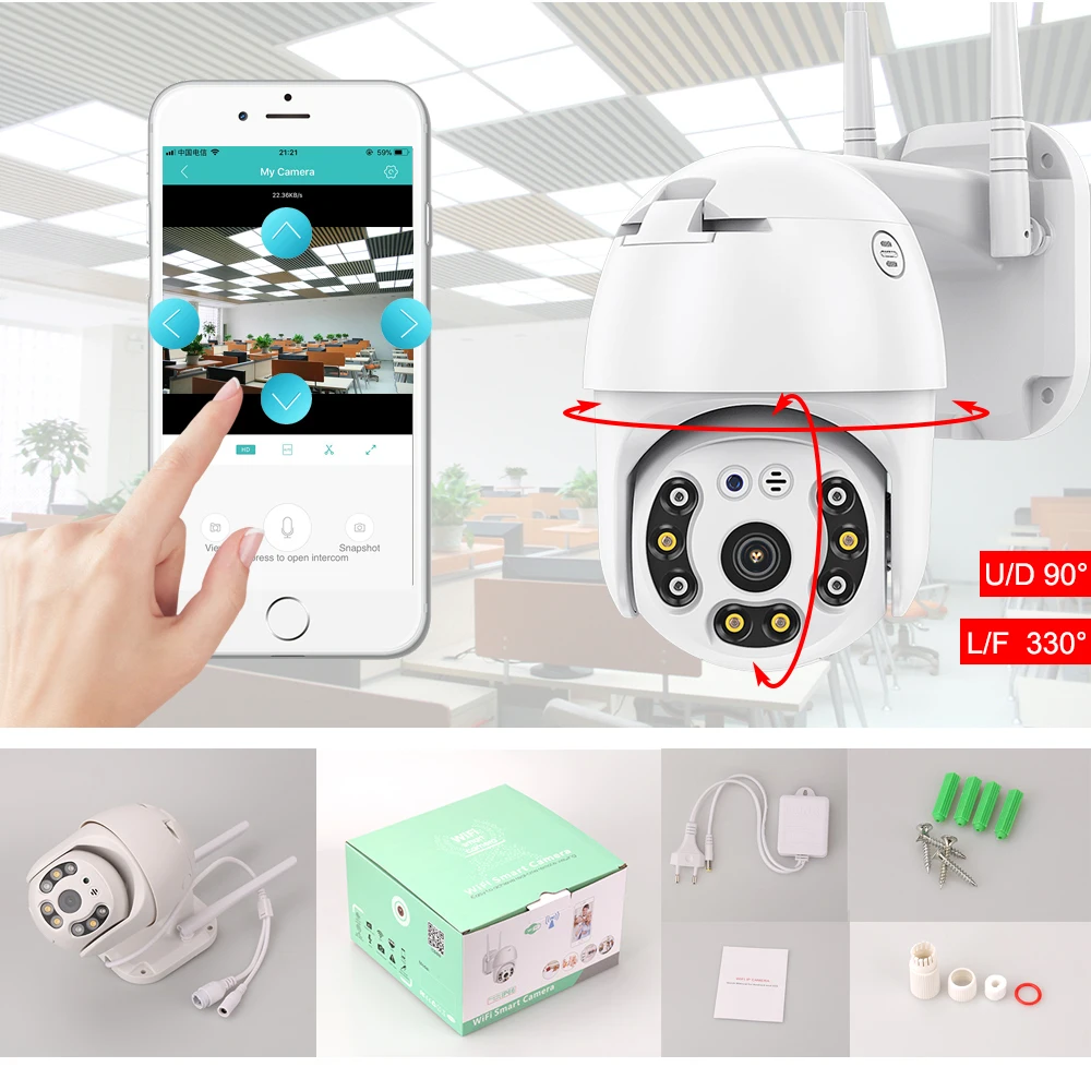 3MP супер мини панорамирование/наклон Wifi камера беспроводная ONVIF IP AI человек