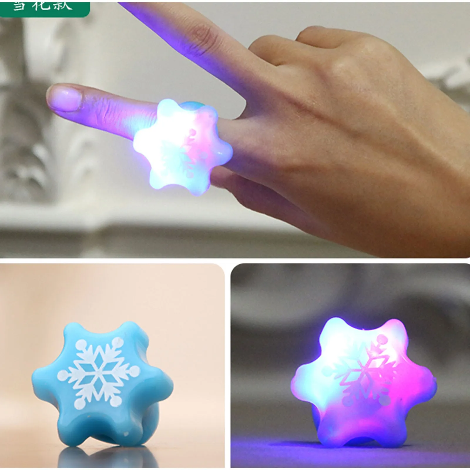 

Fashion Accessories Xmas Gifts Christmas Toys Cartoon Santa Snowmen Luminous Rings Prom Party Glowing Rings Birthday