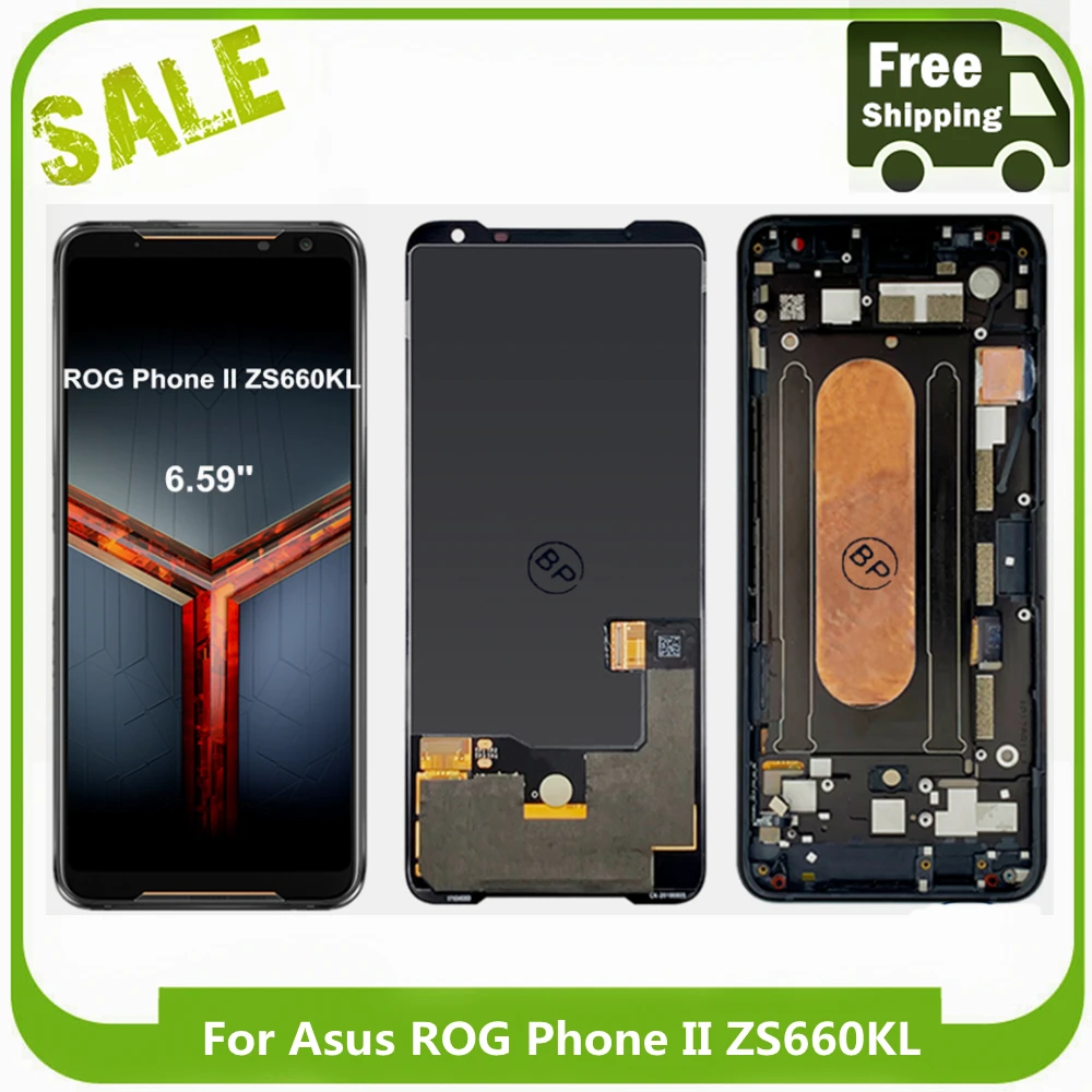 

Оригинальный цветной AMOLED ЖК-дисплей 1B для ASUS ROG Phone 2 Phone2 Phone II, сенсорный экран с рамкой для ASUS ZS660KL I001DA LCD s
