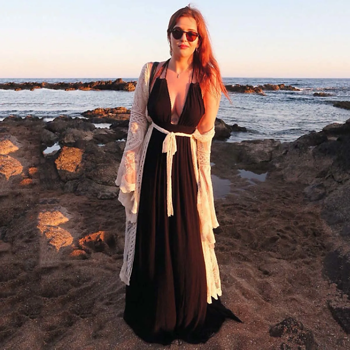 

2019 Mandala Mantra Kimono Summer Boho Lace Beach Cover-up Swimwear Long Cardigan Jacket Bell Sleeve Casual Women Jacket Shirt