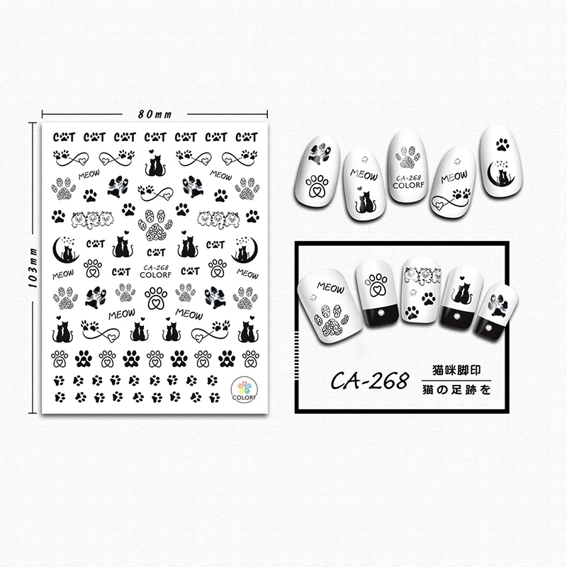 3D наклейки для ногтей с изображением животных 1 шт. | Красота и здоровье