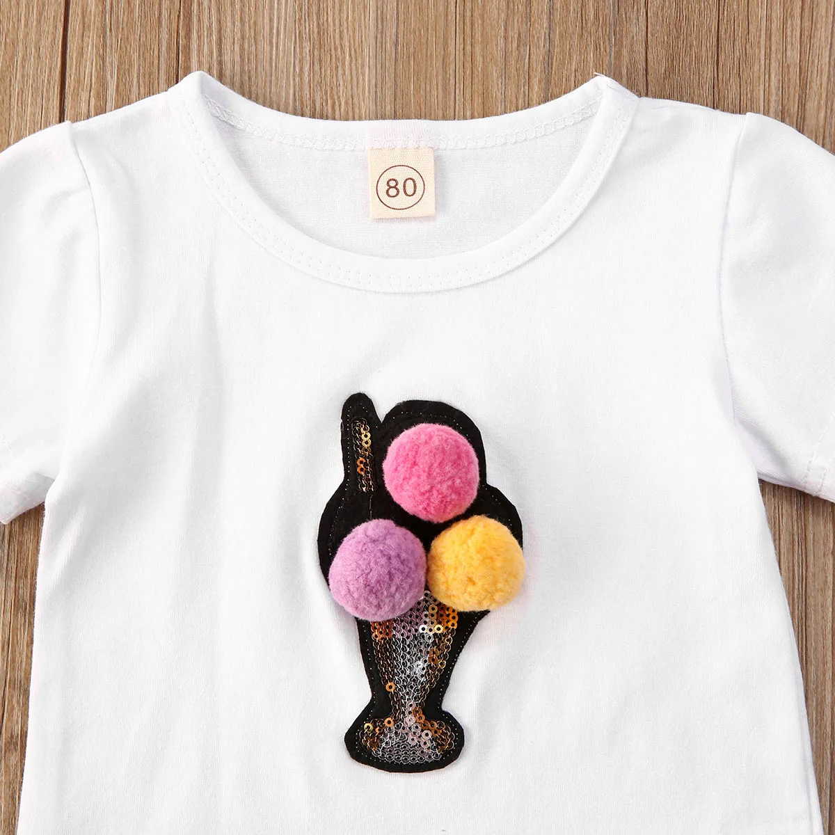 2 шт. детские футболки и юбки из ПУ кожи с 3d-шариками | Детская одежда обувь