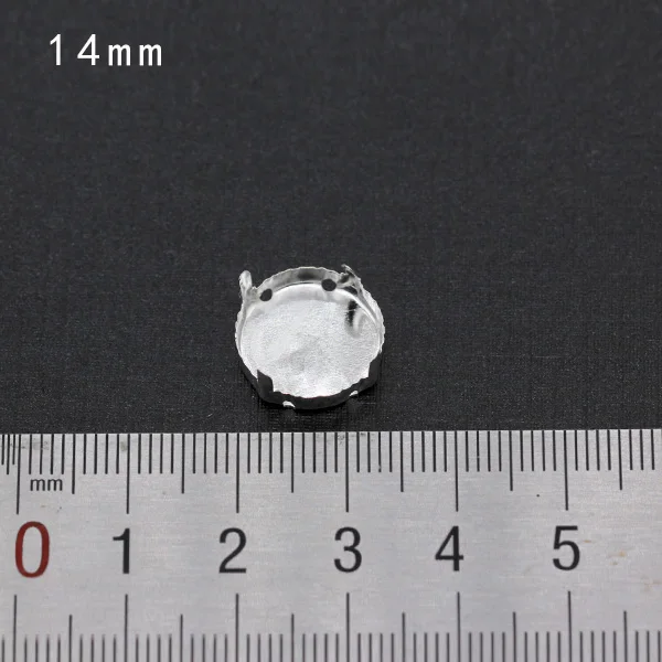 14mm round 30p пустая основа установка пришивные стразы граненые хрустальные драгоценности Посеребренные пустые коготь для камня аксессуары для одежды ссылка 1 - Цвет: 14mm round