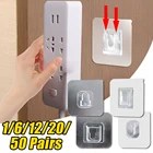 Двусторонние клейкие настенные крючки, многоцелевой прозрачныйсеребристый держатель на присоске для кухни