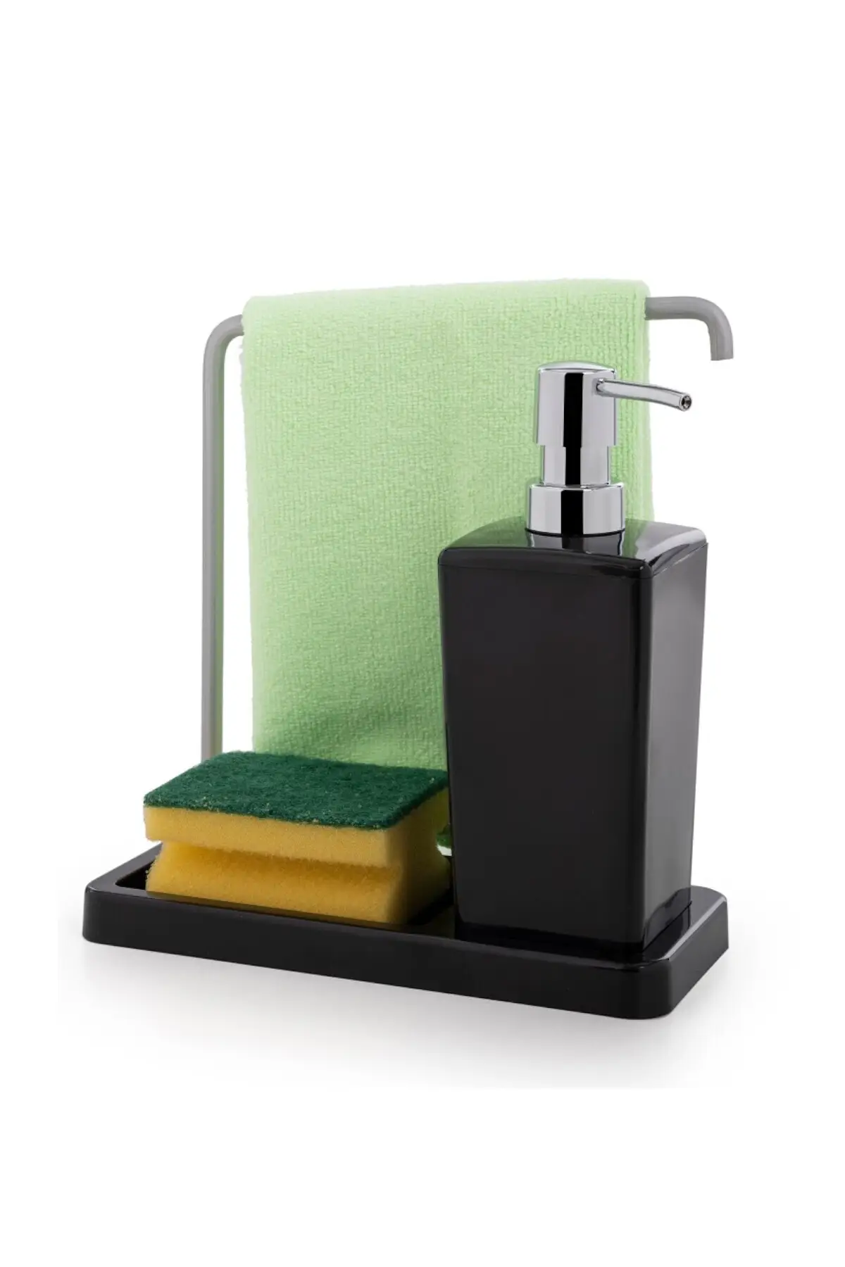 

New Fashion Kitchen Liquid Soap Dispenser Dish Sponge Holder Kitchen bathroom Accessories Rotatable Cloth Hanger Stainless Steel