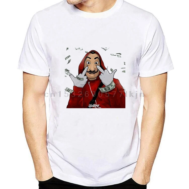 

Movie Money Heist The House of Paper T Shirt La Casa De Papel Men TShirt BELLA CIAO Printed Casual Summer Cotton Poleras Hombre
