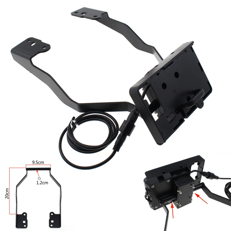 12mmMotorcycle gps мобильный телефон навигации кронштейн для BMW F750GS F850GS 2018 2019 R1200GS USB