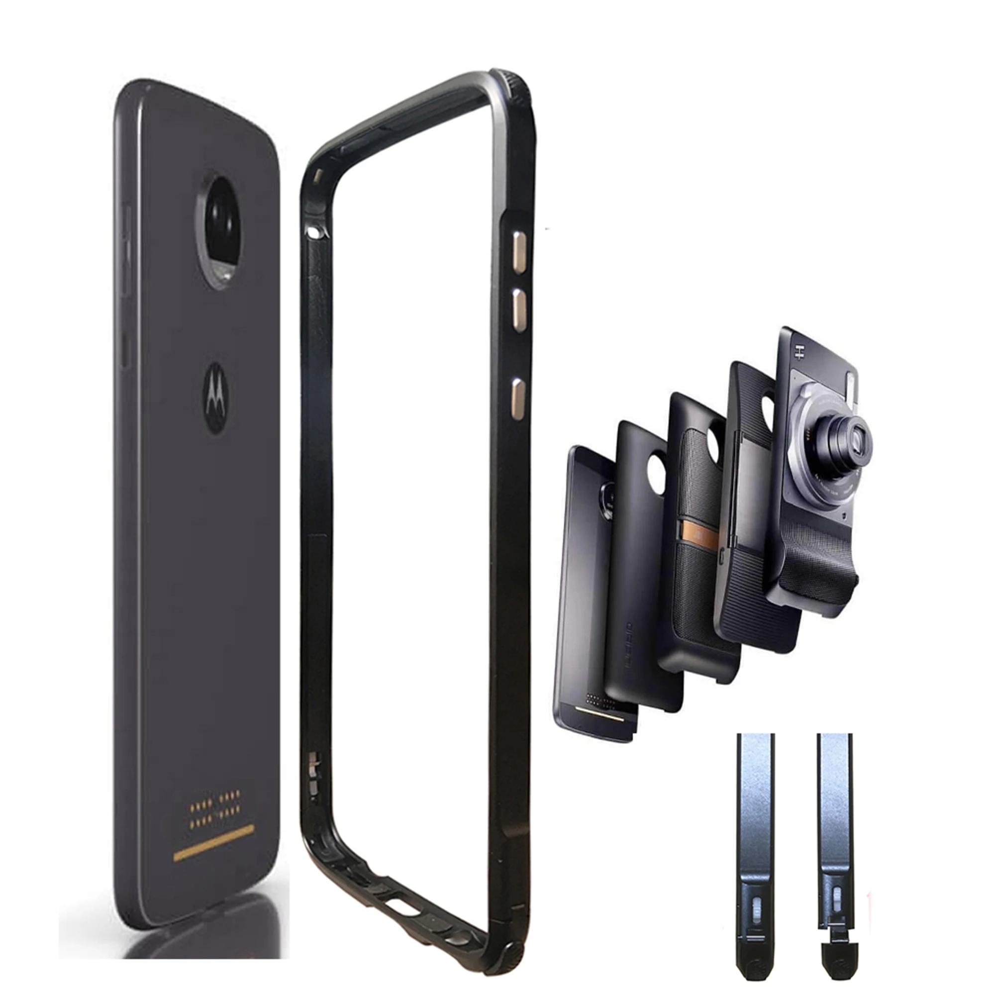 Чехол бампер Moto Z2 force z2 play совместимый с модами алюминиевый чехол металлической